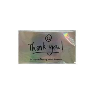 NEW - Thank You Business Cards - Holographic - Middle Smiley‎ - 50 piece